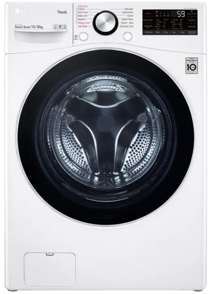 LG Front Load (Wash Only) Washing Machine 6.5kg, White, Inverter Direct Drive Motor, 6 Motion DD, Smart Diagnosis