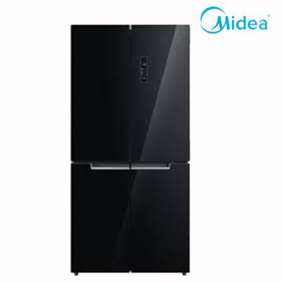 Midea 482l Side By Side 4 Doors Refrigerator - Black Glass - HQ-627WEN