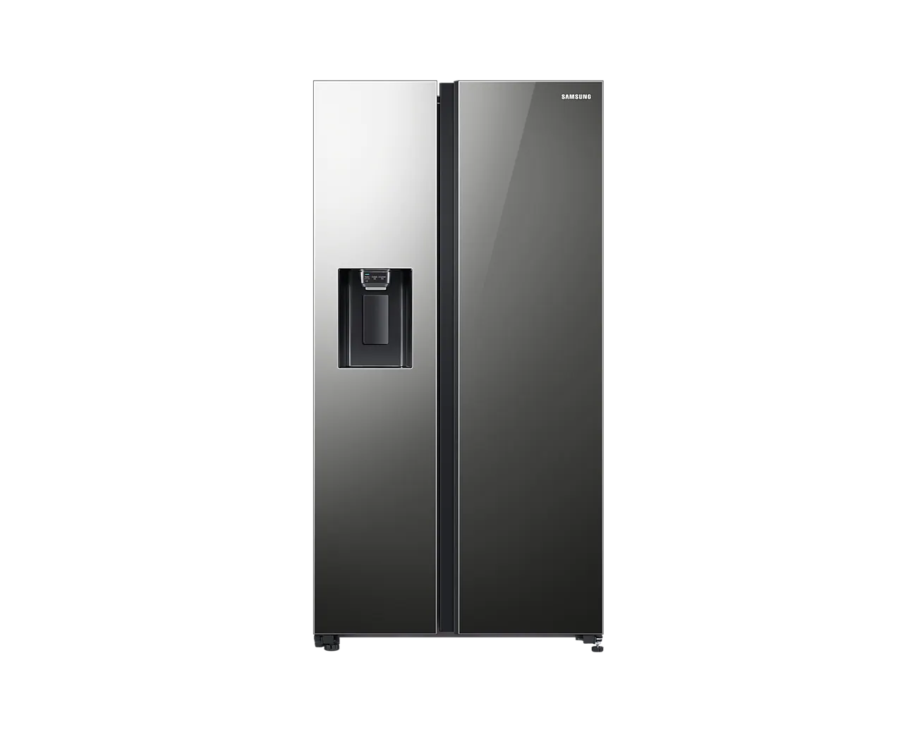 Samsung RS64R53112A 2-Door Combo (SBS), Plumbing-Free Ice & Water Dispenser, 617L, Mirror Black
