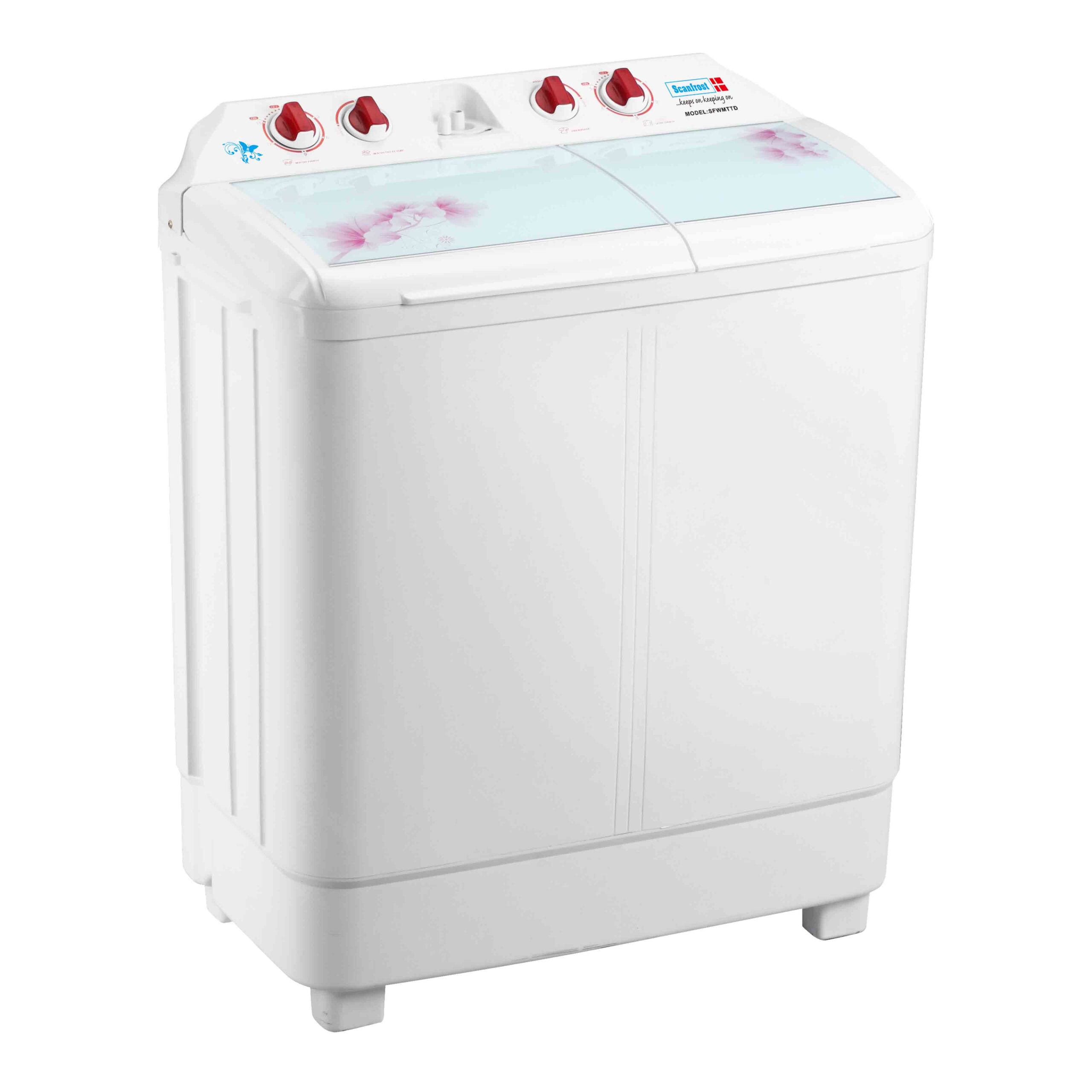 Scanfrost Semi Auto Laundry SFWMTTB 8kg Twin Tub Semi Automatic Laundry | Separate wash and Spin Drum | Plastic Body